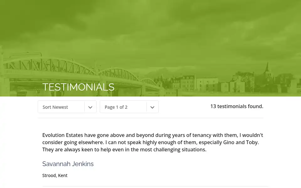 Screenshot of evolutionestates.co.uk