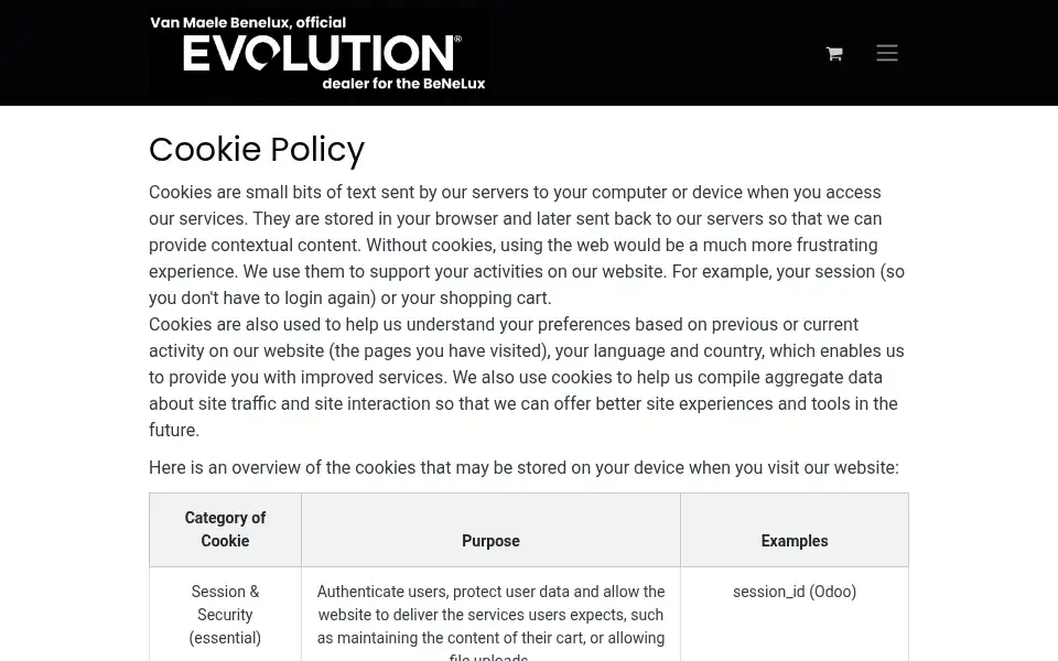 Screenshot of evolutionpowertools.eu