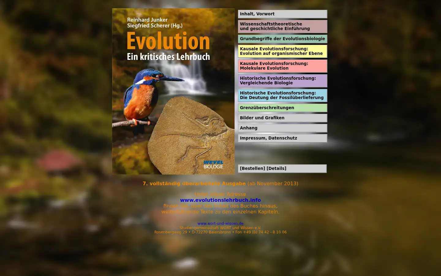 Screenshot of evolutionslehrbuch.info