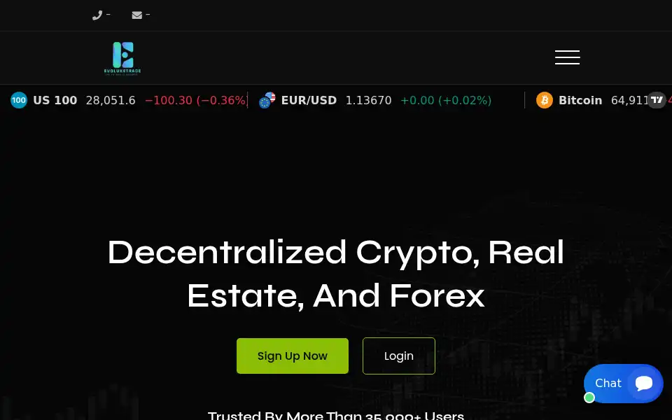 Screenshot of evoluxetrade.com