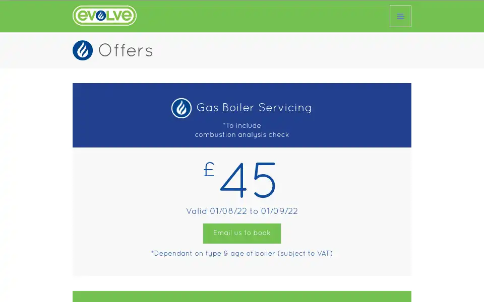 Screenshot of evolve-plumbing.co.uk