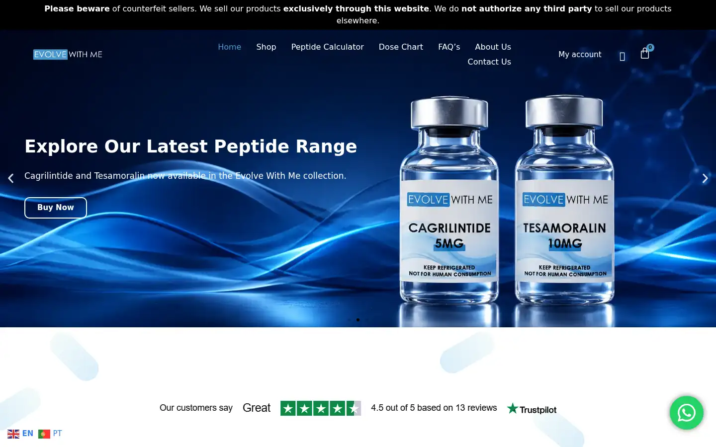 Screenshot of evolvewithme.uk