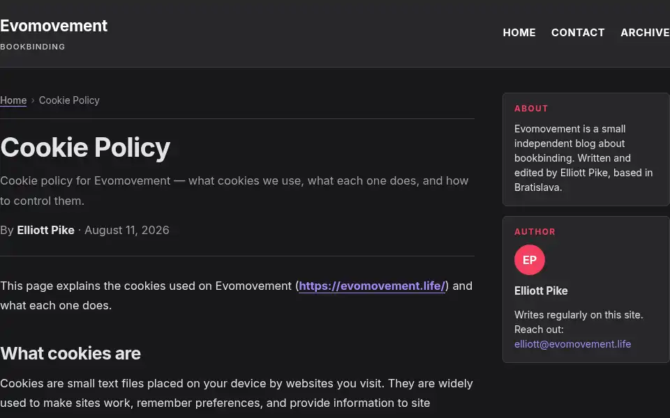 Screenshot of evomovement.life