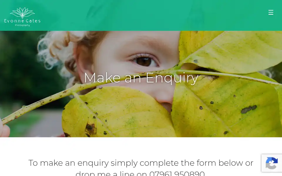 Screenshot of evonnegatesphotography.co.uk