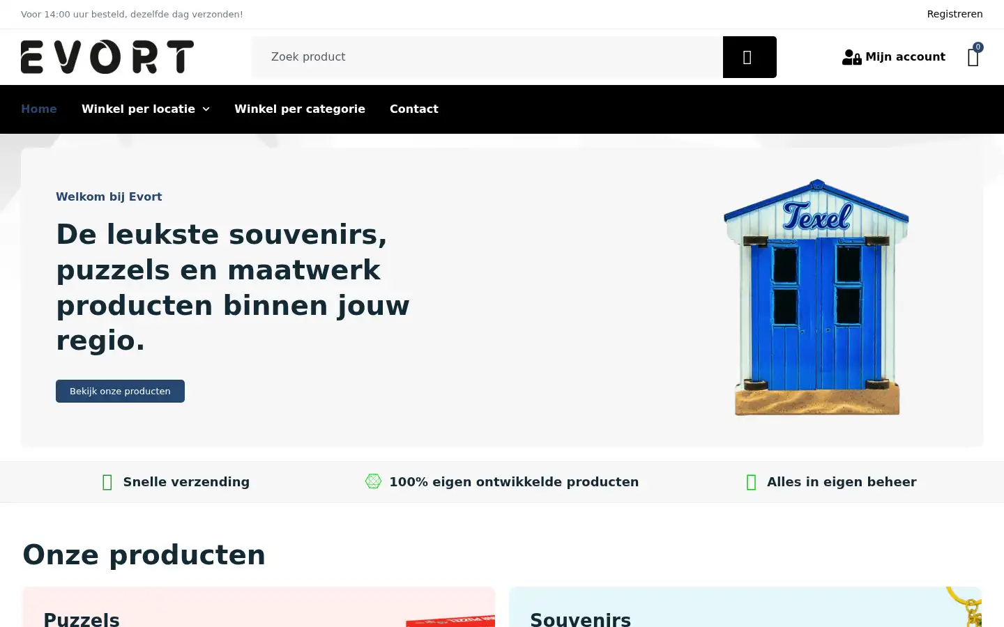 Screenshot of evort.nl