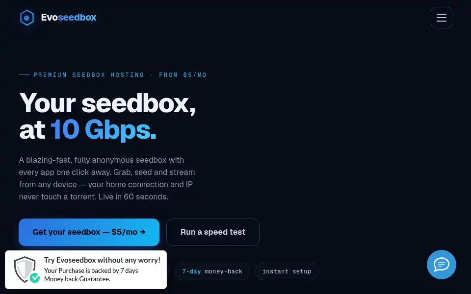 Screenshot of evoseedbox.com