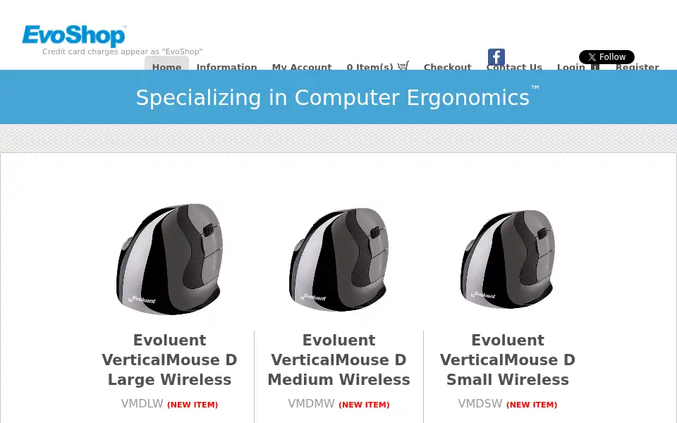 Screenshot of evoshop.biz