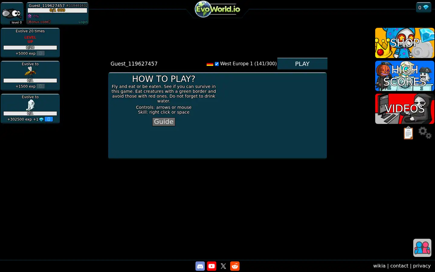 Screenshot of evoworld.io