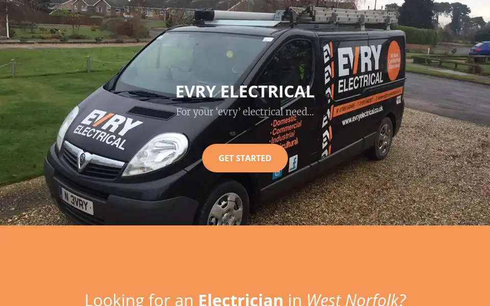 Screenshot of evryelectrical.co.uk