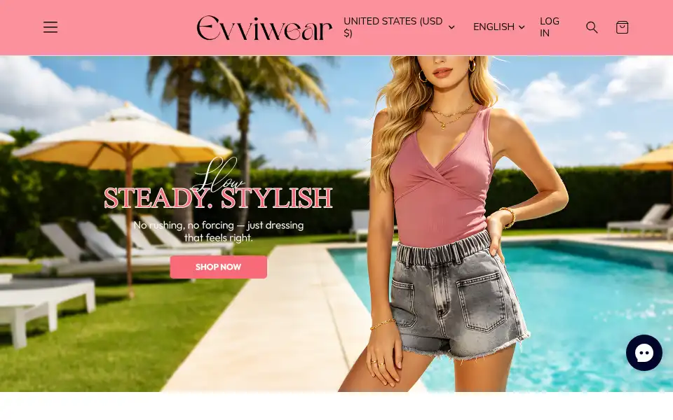 Screenshot of evviwear.com