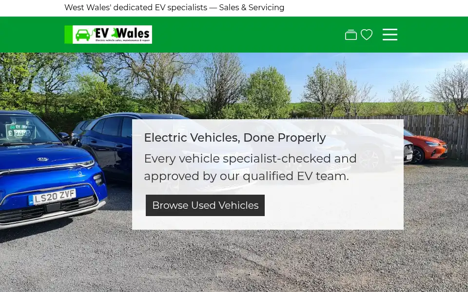 Screenshot of evwales.co.uk