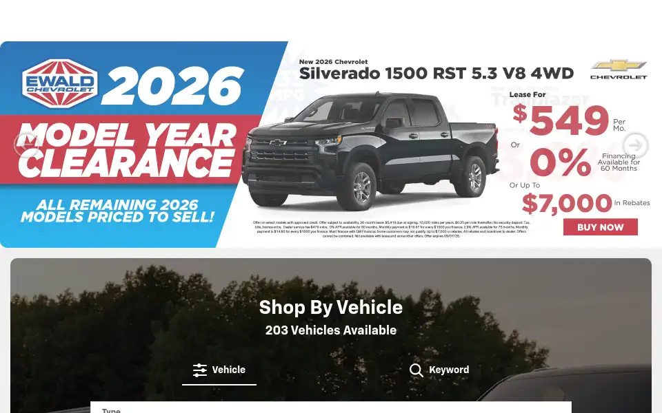 Screenshot of ewaldchevybuick.com