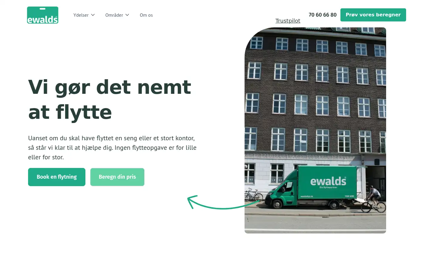 Screenshot of ewaldsflyt.dk