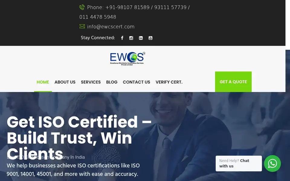Screenshot of ewcscert.com
