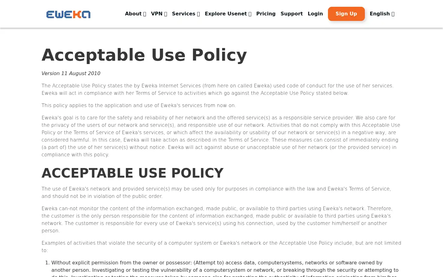 Screenshot of eweka.nl