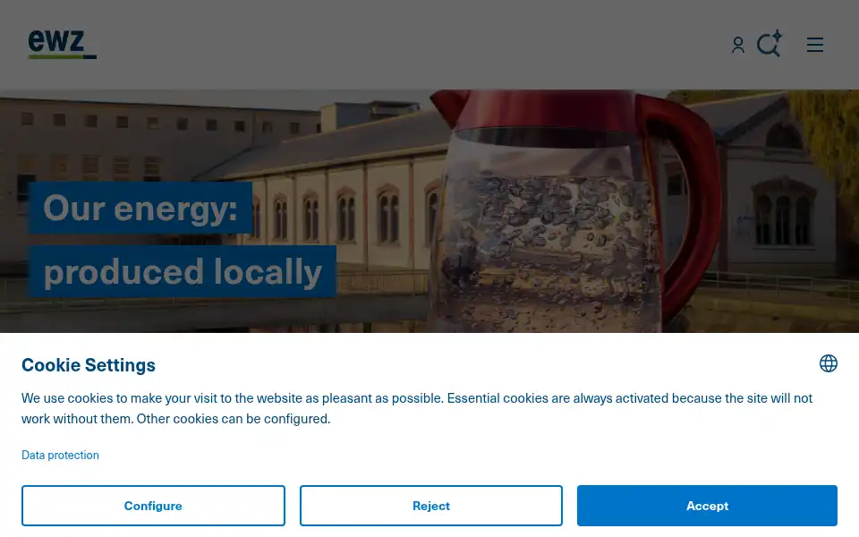Screenshot of ewz.ch