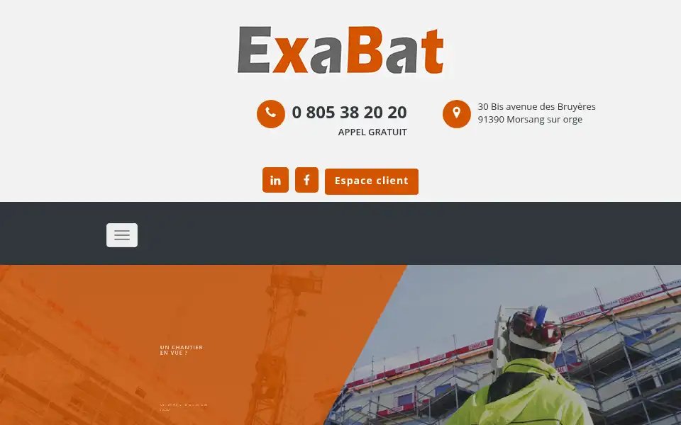 Screenshot of exabat.fr