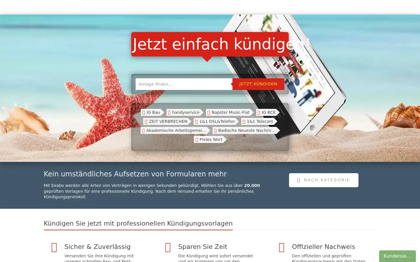 Screenshot of exabo.de