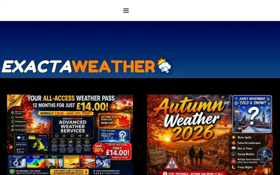 Screenshot of exactaweather.com
