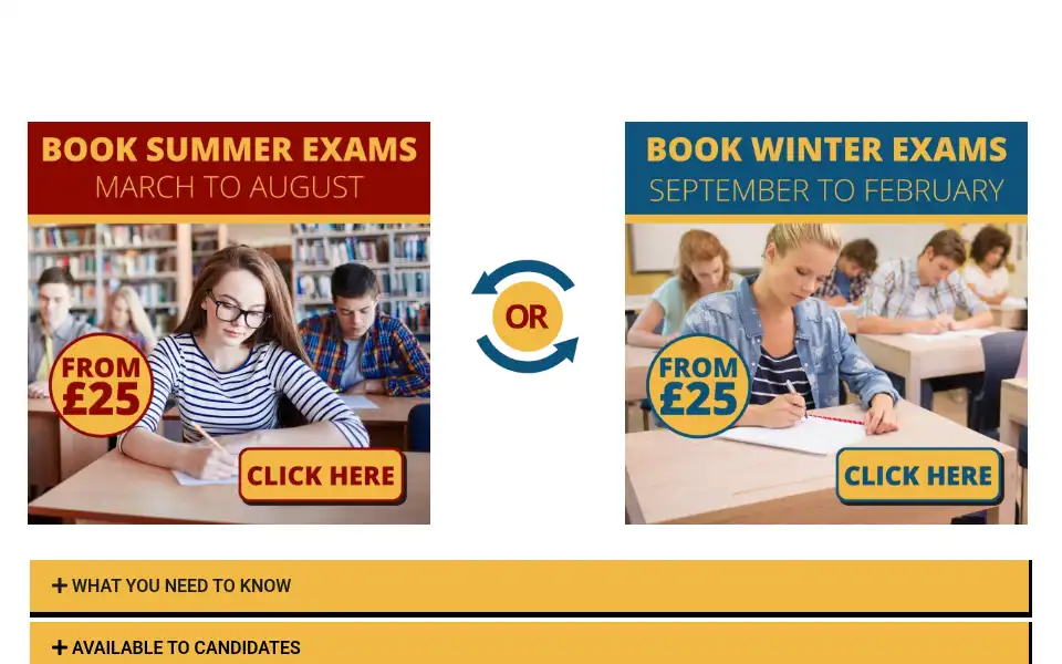 Screenshot of examcentre.org