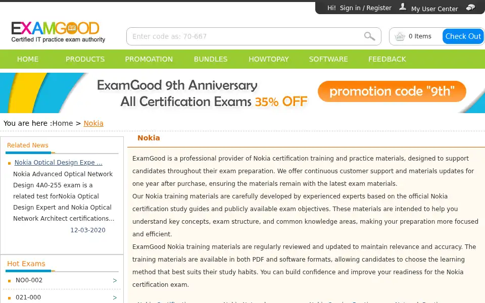Screenshot of examgood.com