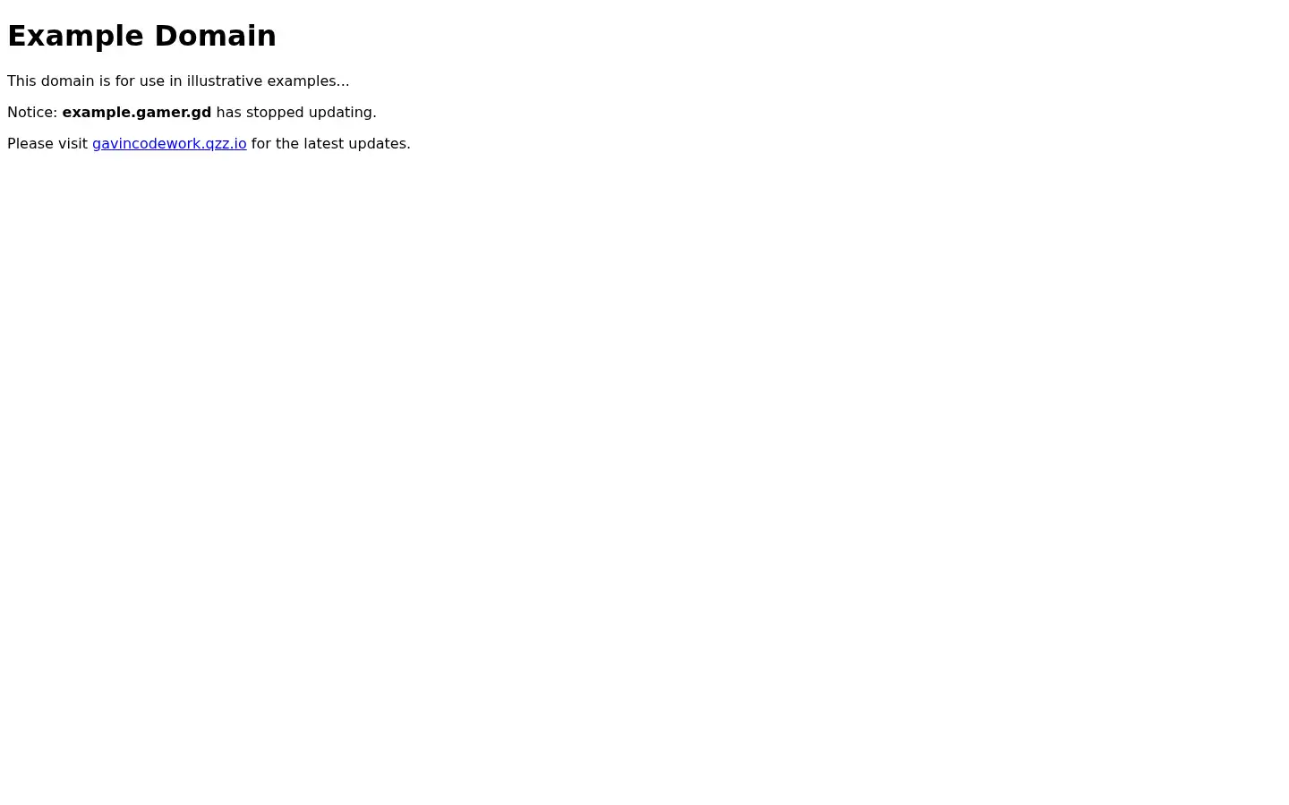 Screenshot of example.gamer.gd