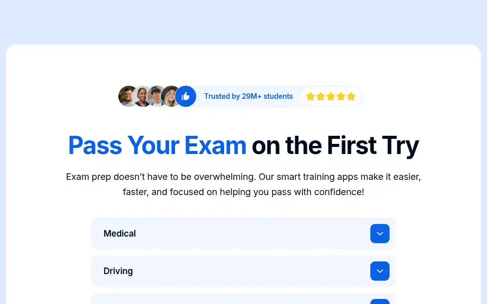 Screenshot of examready.pro