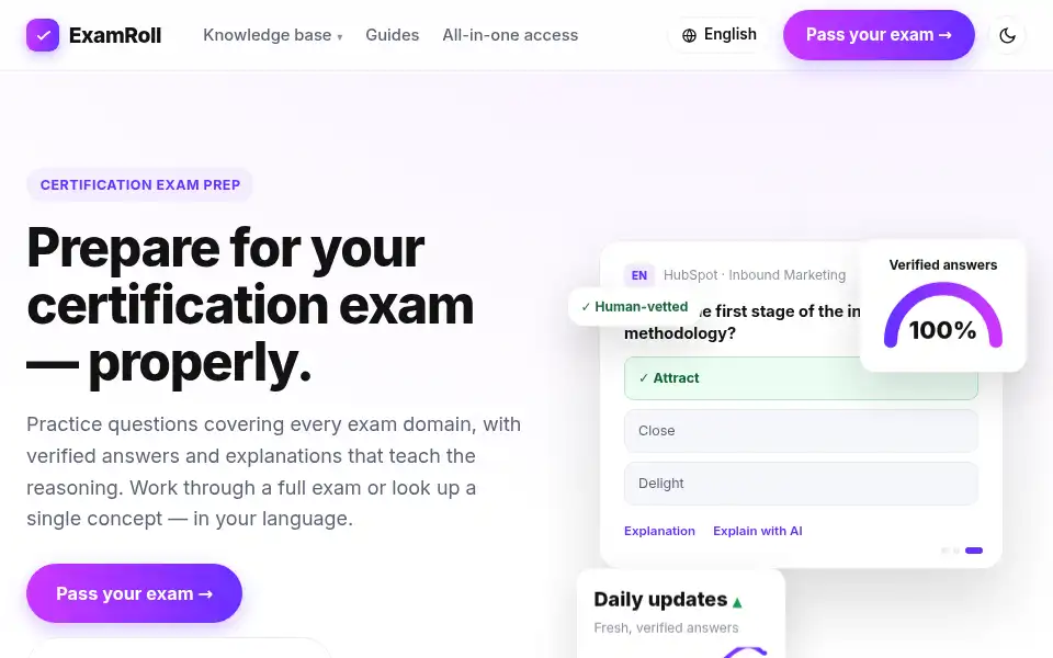 Screenshot of examroll.com