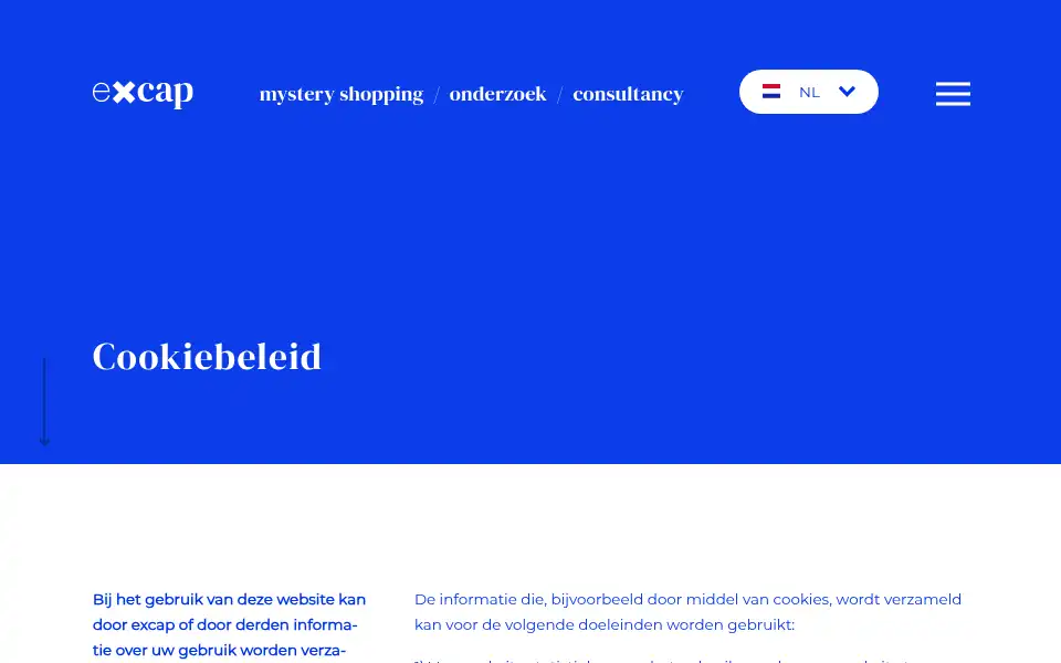 Screenshot of excap.nl