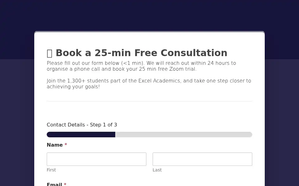 Screenshot of excelacademics.com.au
