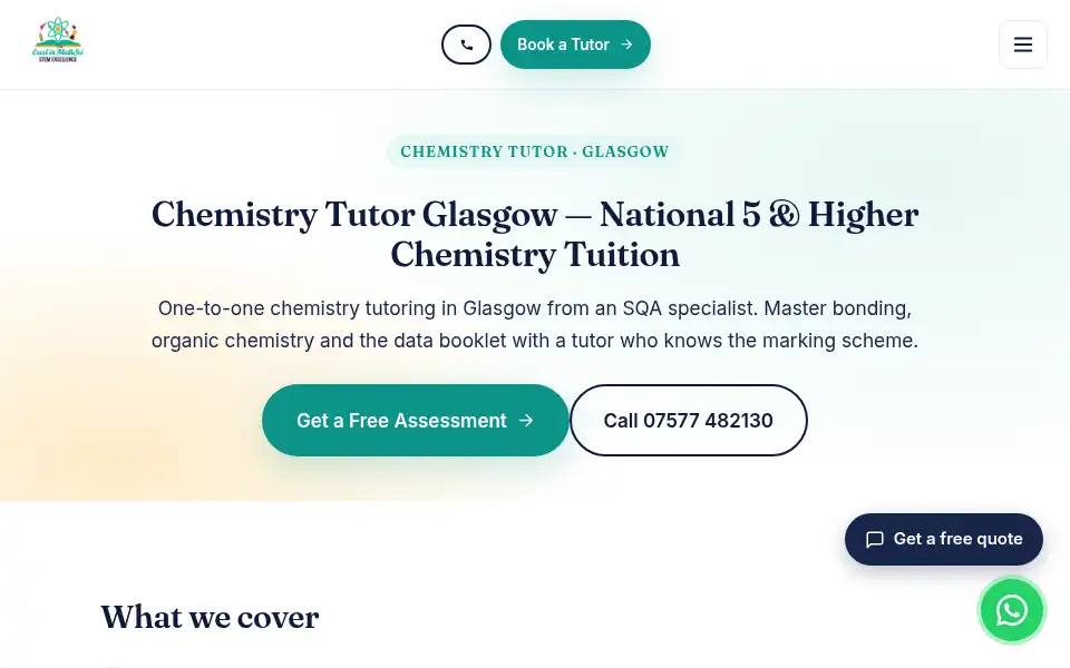 Screenshot of excelinmathsci.co.uk