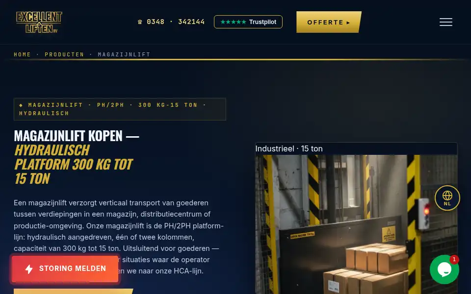 Screenshot of excellent-liften.nl