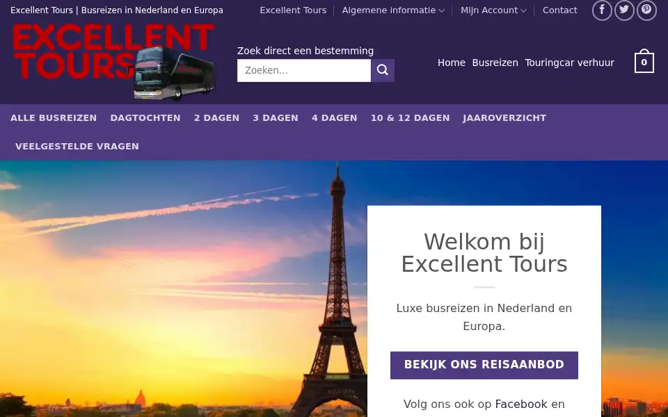 Screenshot of excellent-tours.nl