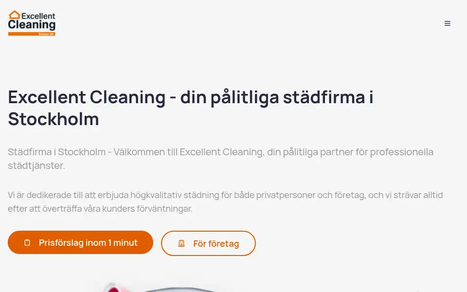 Screenshot of excellentcleaning.se