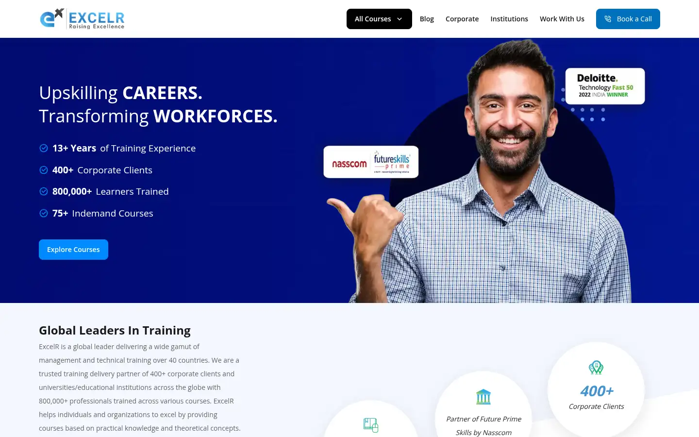 Screenshot of excelr.com