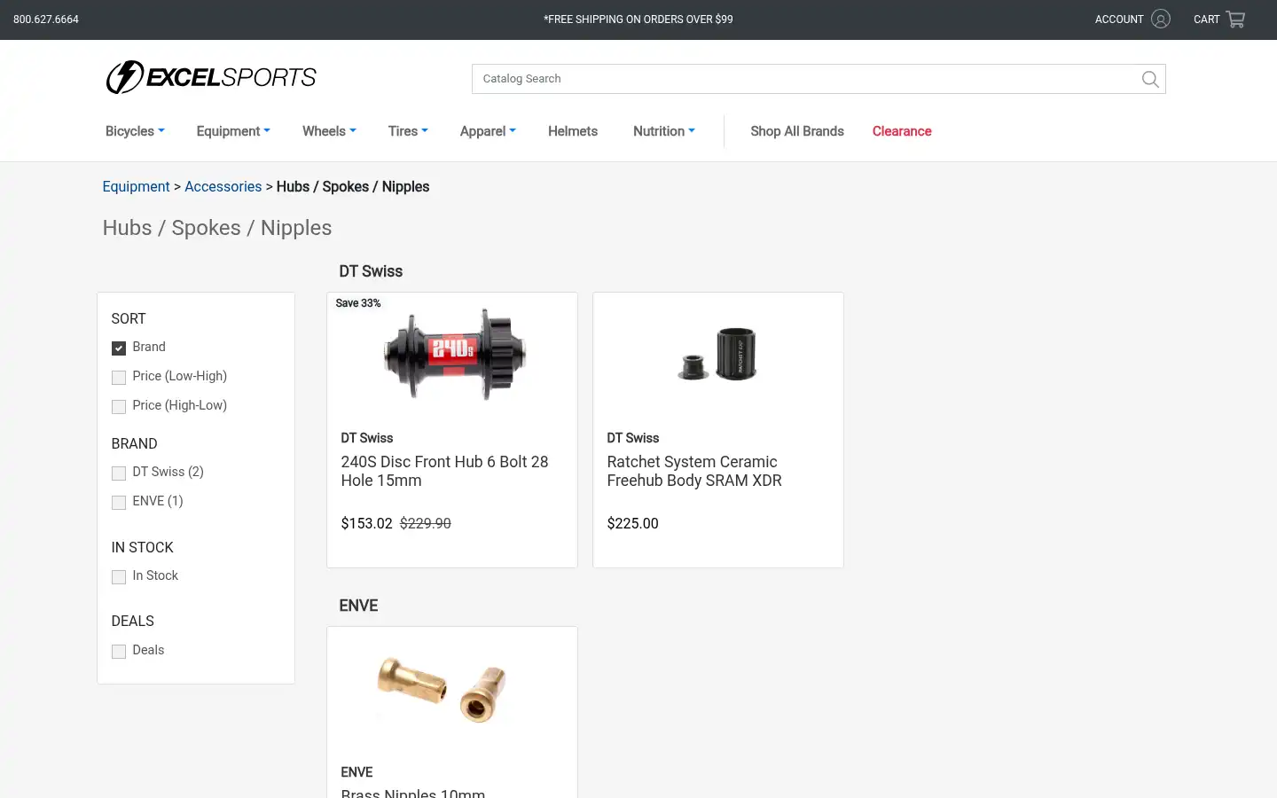 Screenshot of excelsports.com