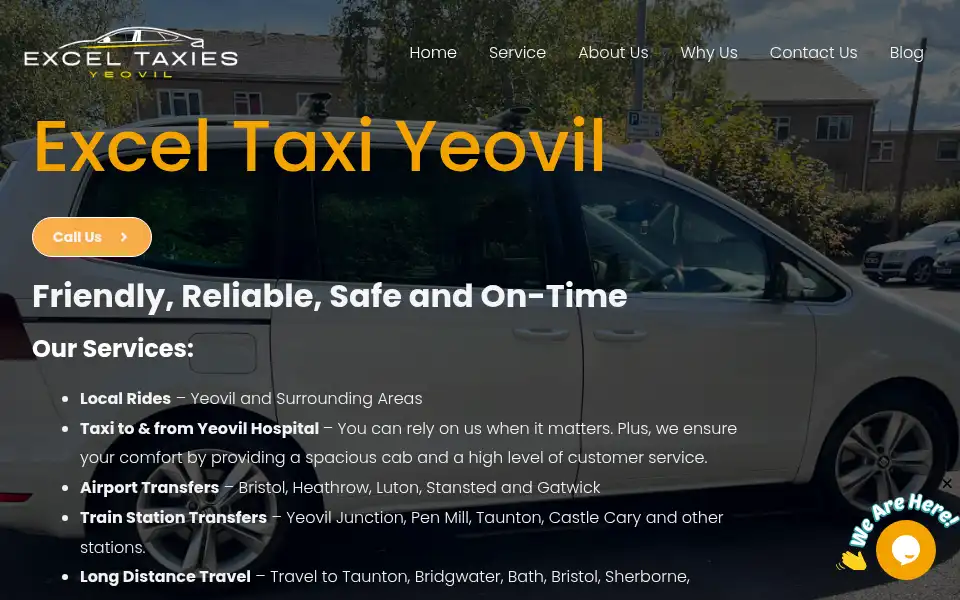 Screenshot of exceltaxiyeovil.com