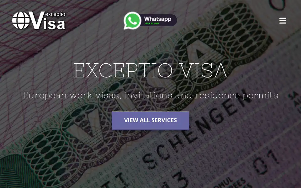 Screenshot of exceptiovisa.com