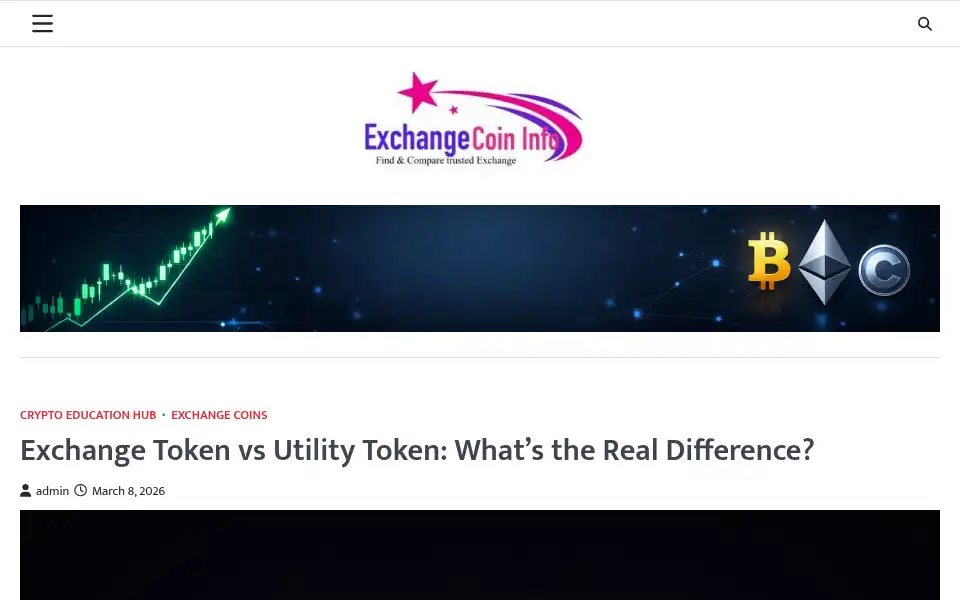 Screenshot of exchangecoininfo.com