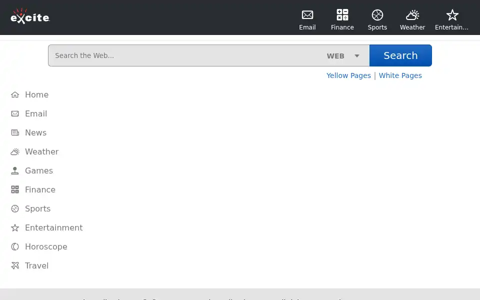 Screenshot of excite.com