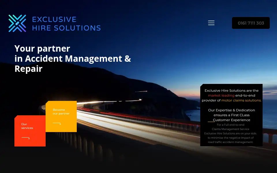 Screenshot of exclusive-hire-solutions.uk