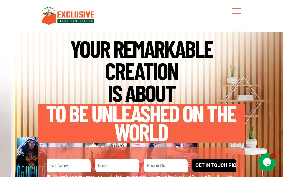 Screenshot of exclusivebookpublishers.com