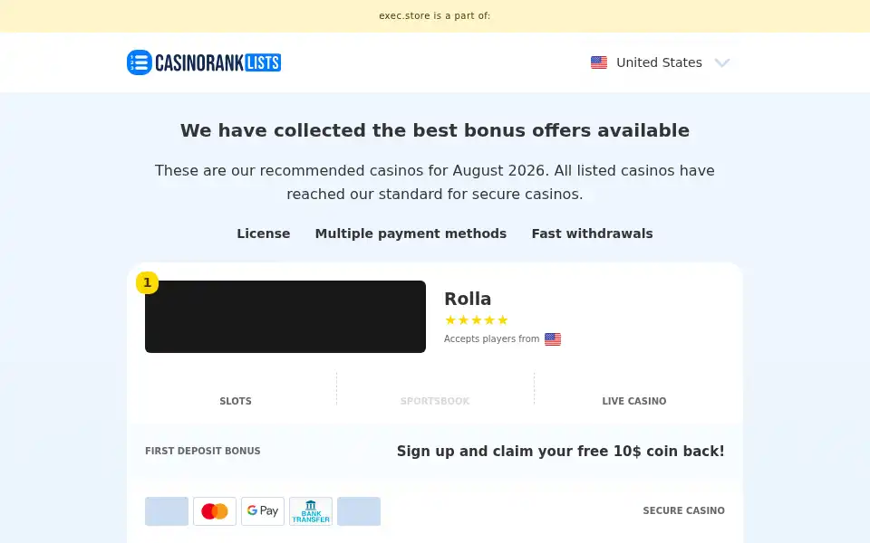 Screenshot of exec.store
