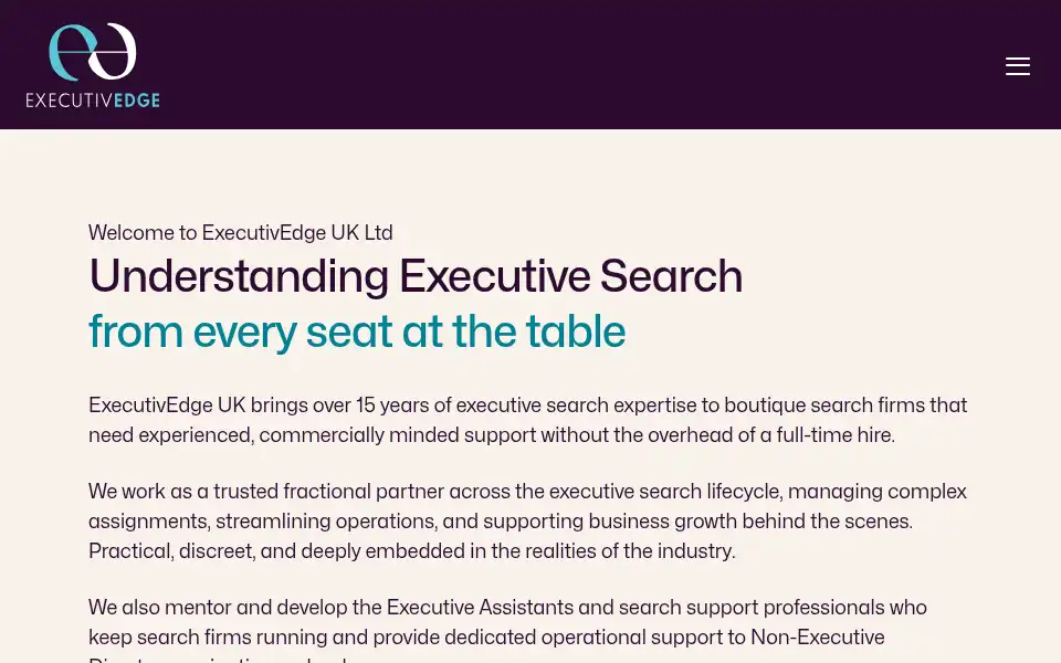 Screenshot of executivedge.uk