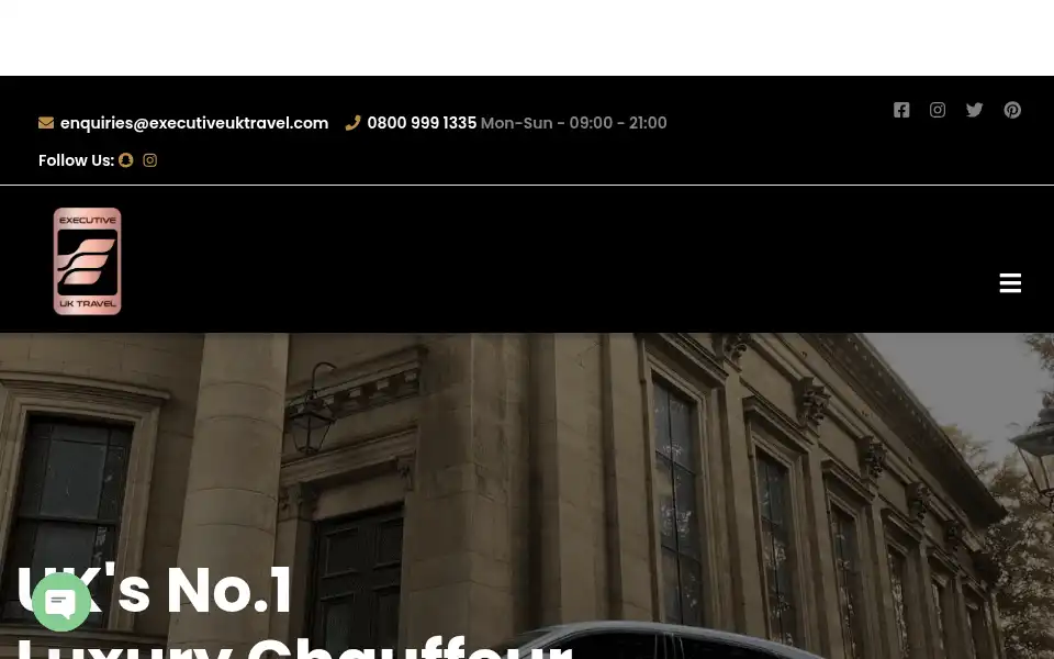 Screenshot of executiveuktravel.com