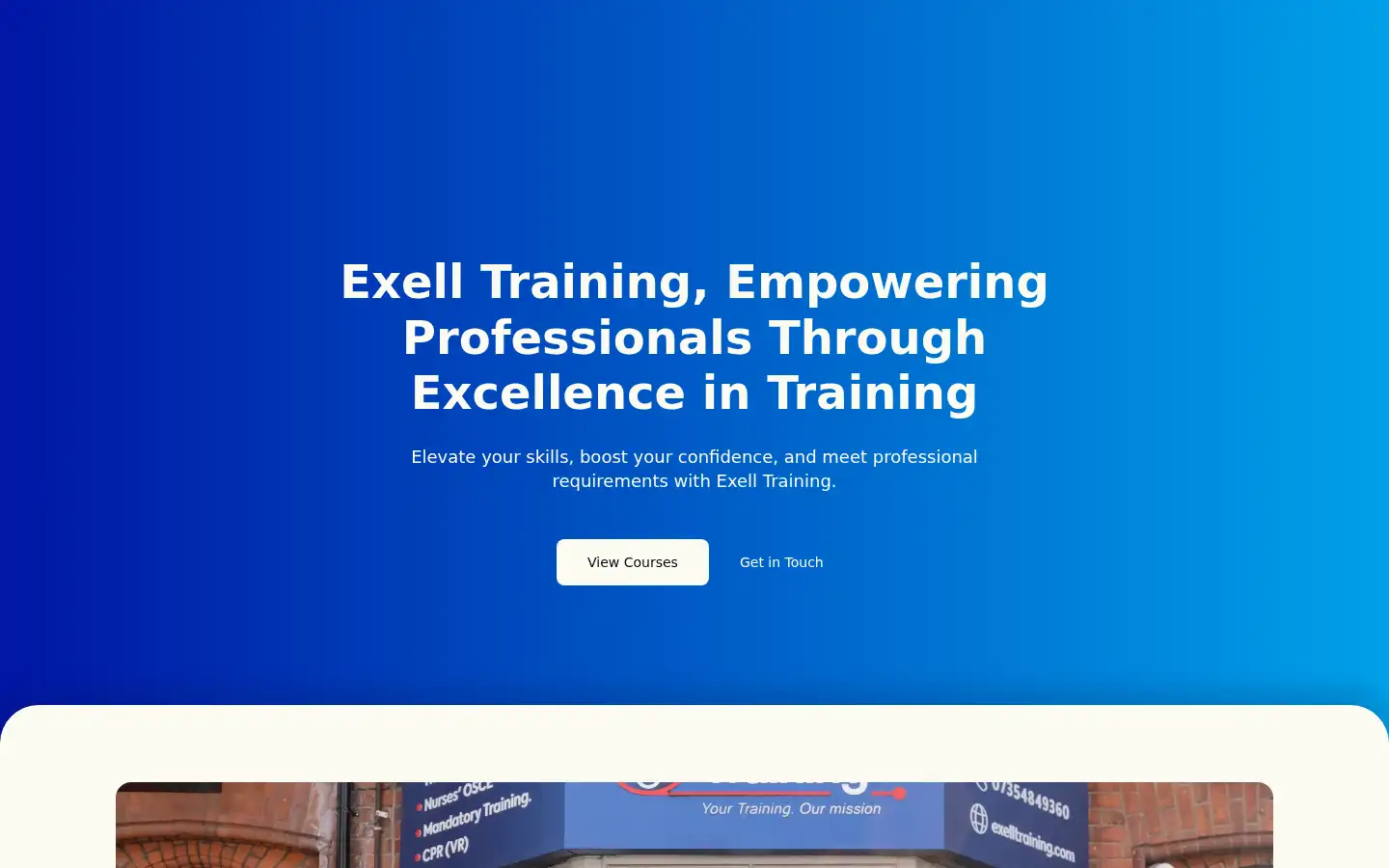 Screenshot of exelltraining.com