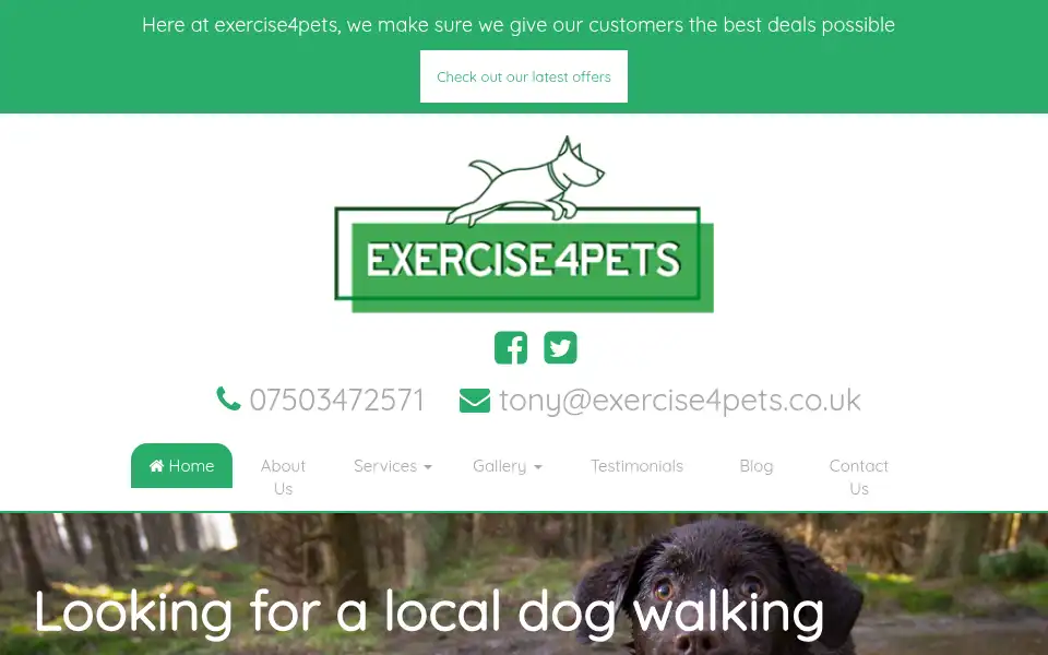 Screenshot of exercise4pets.co.uk
