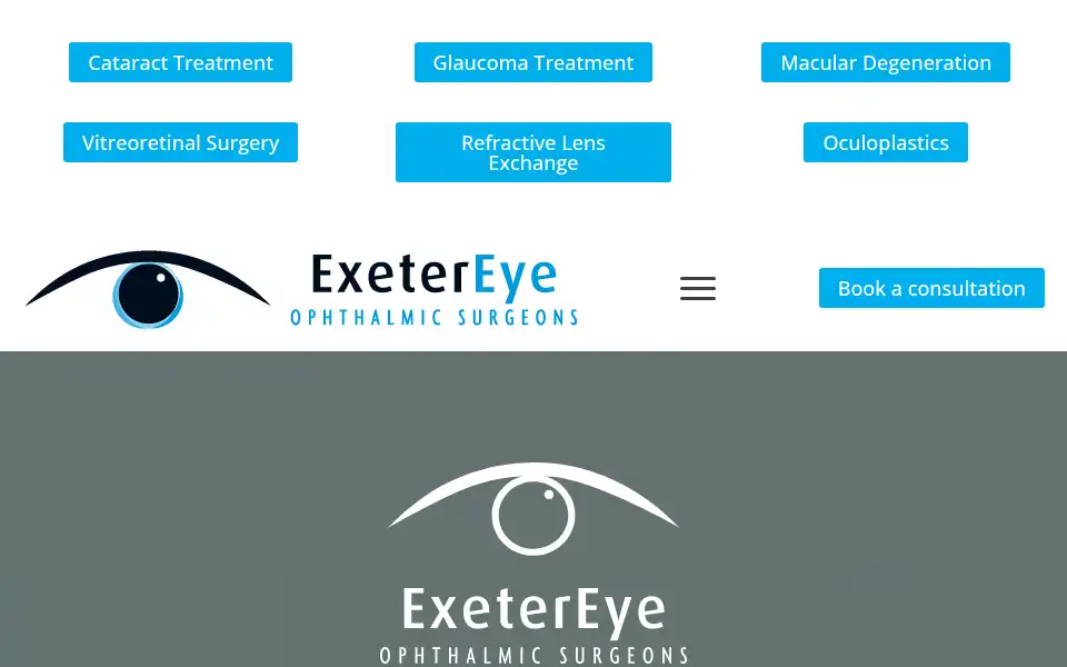 Screenshot of exetereye.co.uk