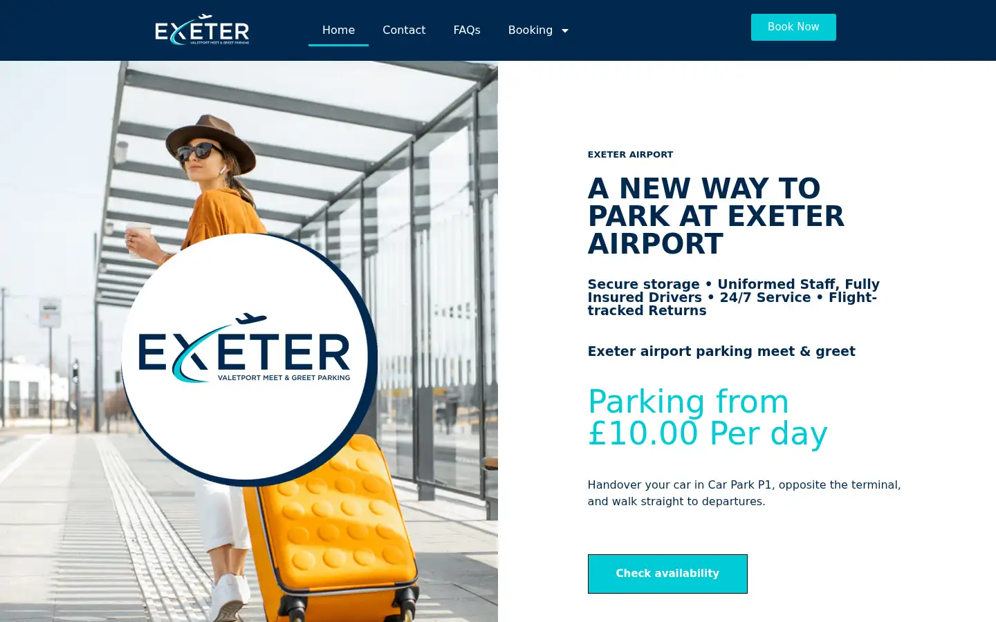 Screenshot of exetervaletportparking.co.uk