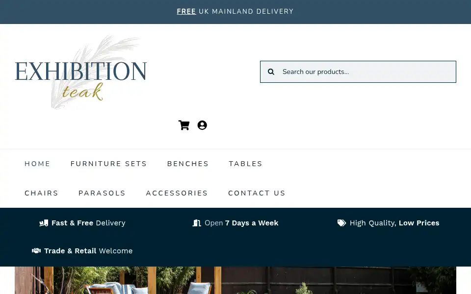 Screenshot of exhibitionteak.co.uk